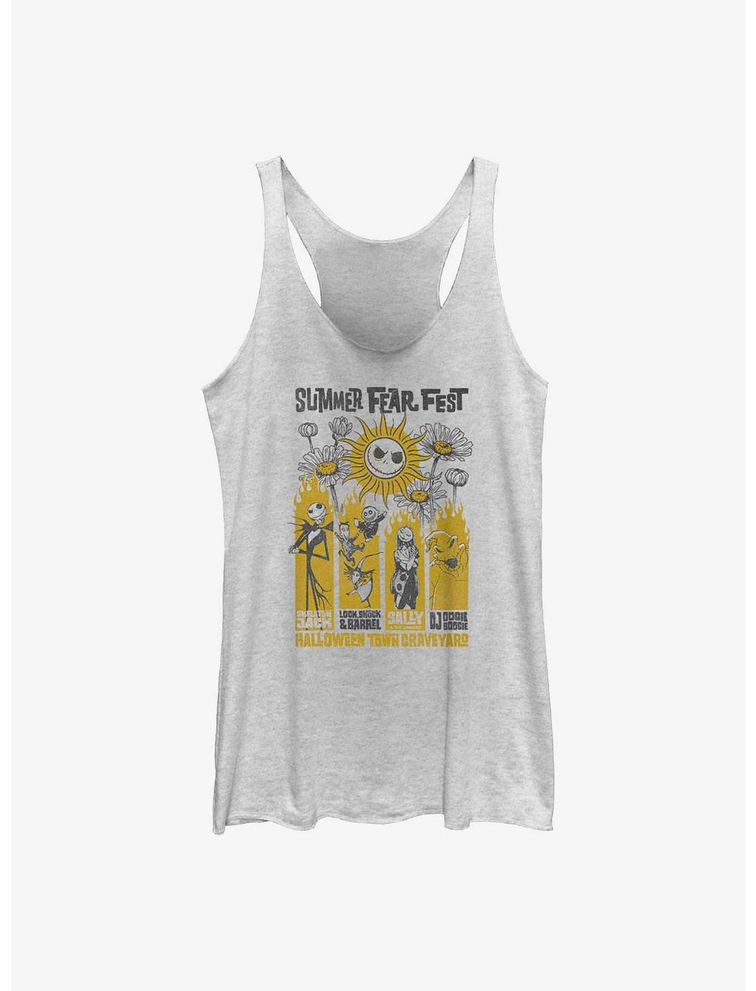Disney The Nightmare Before Christmas Summer Fest Poster Panels Womens Tank Top, WHITE HTR, hi-res