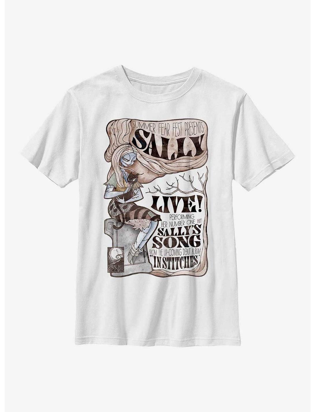 Disney The Nightmare Before Christmas Fest Sally Watercolor Youth T-Shirt, WHITE, hi-res