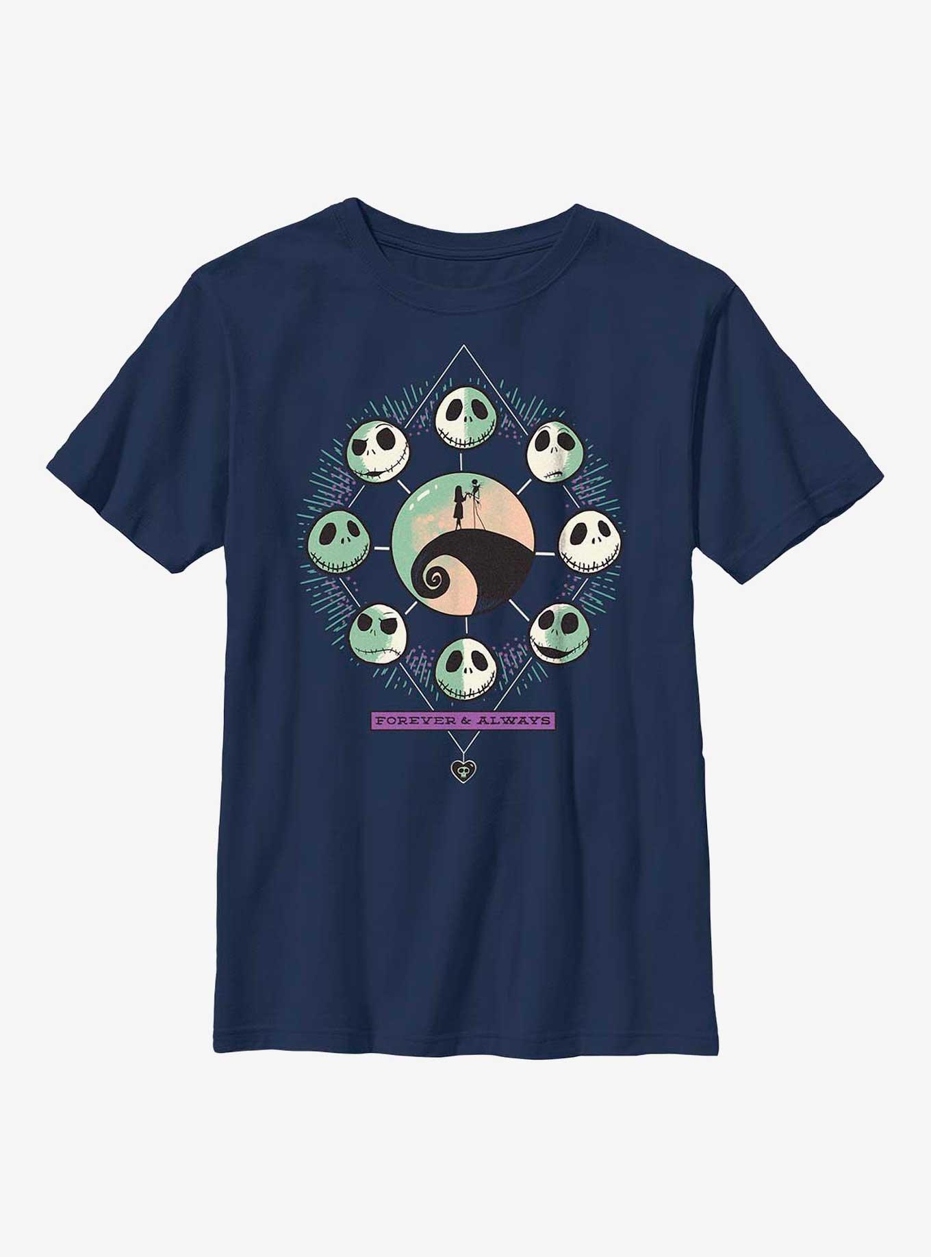 Disney The Nightmare Before Christmas Forever And Always Diamond Youth T-Shirt, NAVY, hi-res