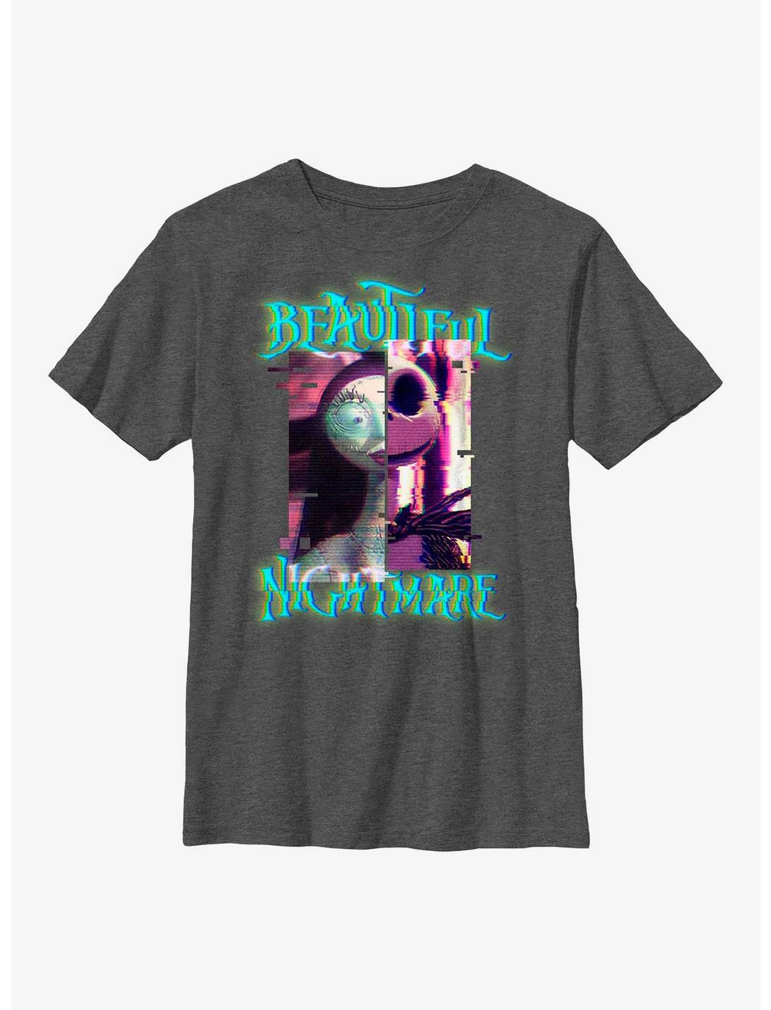 Disney The Nightmare Before Christmas Glitchy Nightmare Youth T-Shirt, CHAR HTR, hi-res