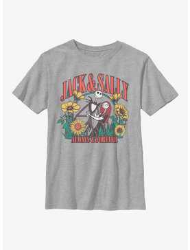 Disney The Nightmare Before Christmas Jack And Sally Floral Youth T-Shirt, , hi-res