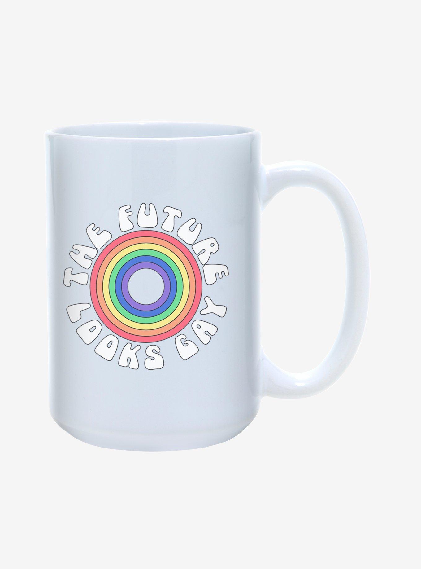 The Future Looks Gay Pride Mug 15oz, , hi-res