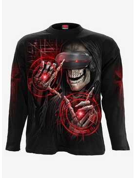Cyber Death Black Longsleeve T-Shirt, , hi-res
