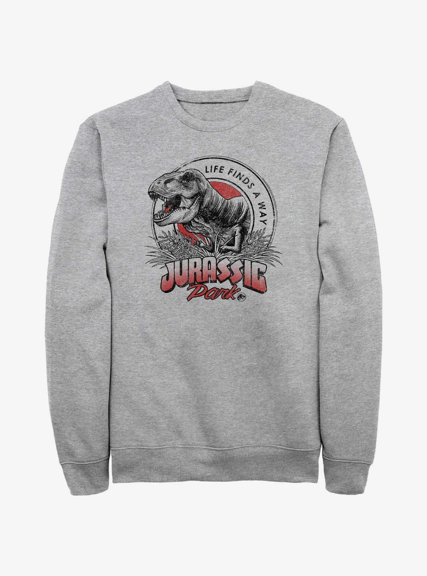 Jurassic Park Life Finds A Way Sweatshirt, ATH HTR, hi-res