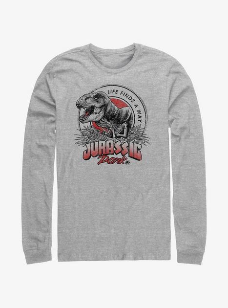 Jurassic Park Life Finds A Way Long Sleeve T-Shirt - GREY | BoxLunch