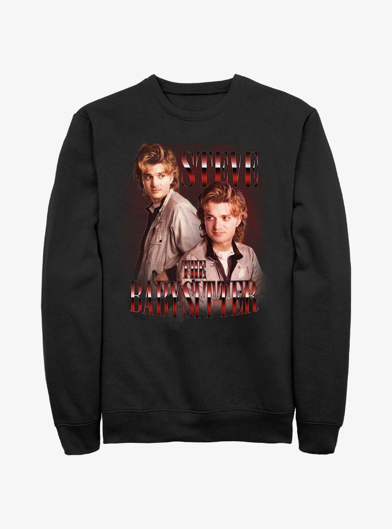 Stranger Things Steve The Babysitter Sweatshirt, BLACK, hi-res