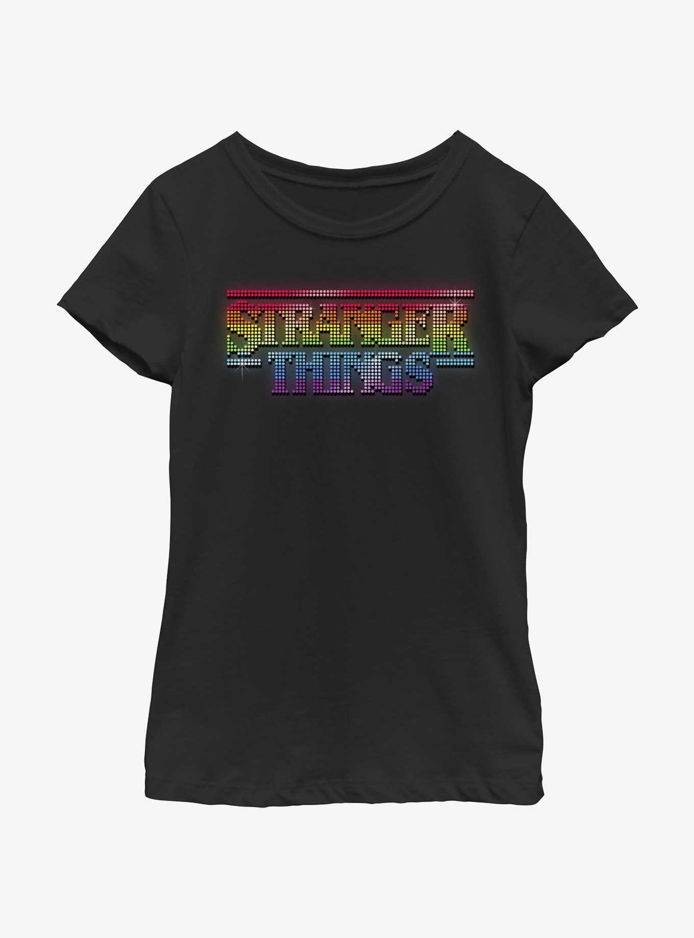 Stranger Things Shiny Lite Brite Logo Youth Girls T-Shirt, , hi-res