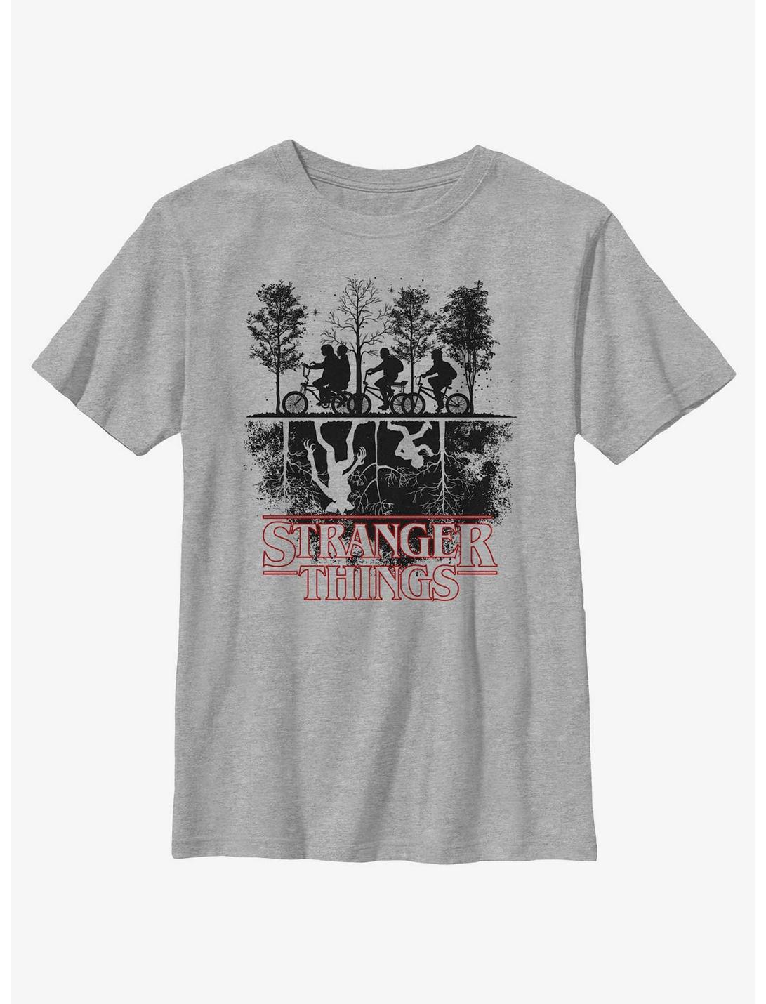 Stranger Things Upside Down Silhouette Youth T-Shirt, ATH HTR, hi-res