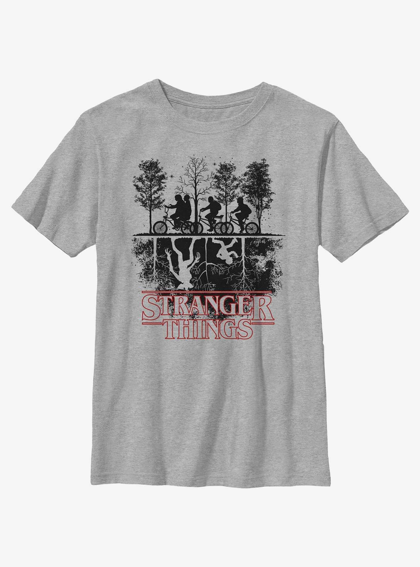 Stranger Things Upside Down Silhouette Youth T-Shirt, ATH HTR, hi-res