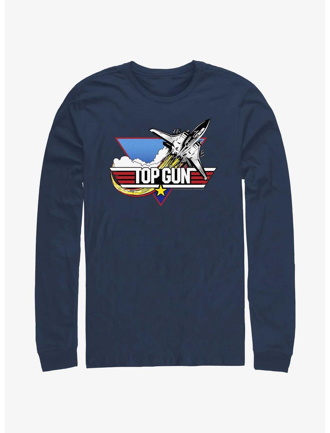 Top Gun Jet Logo Long Sleeve T-Shirt, NAVY, hi-res