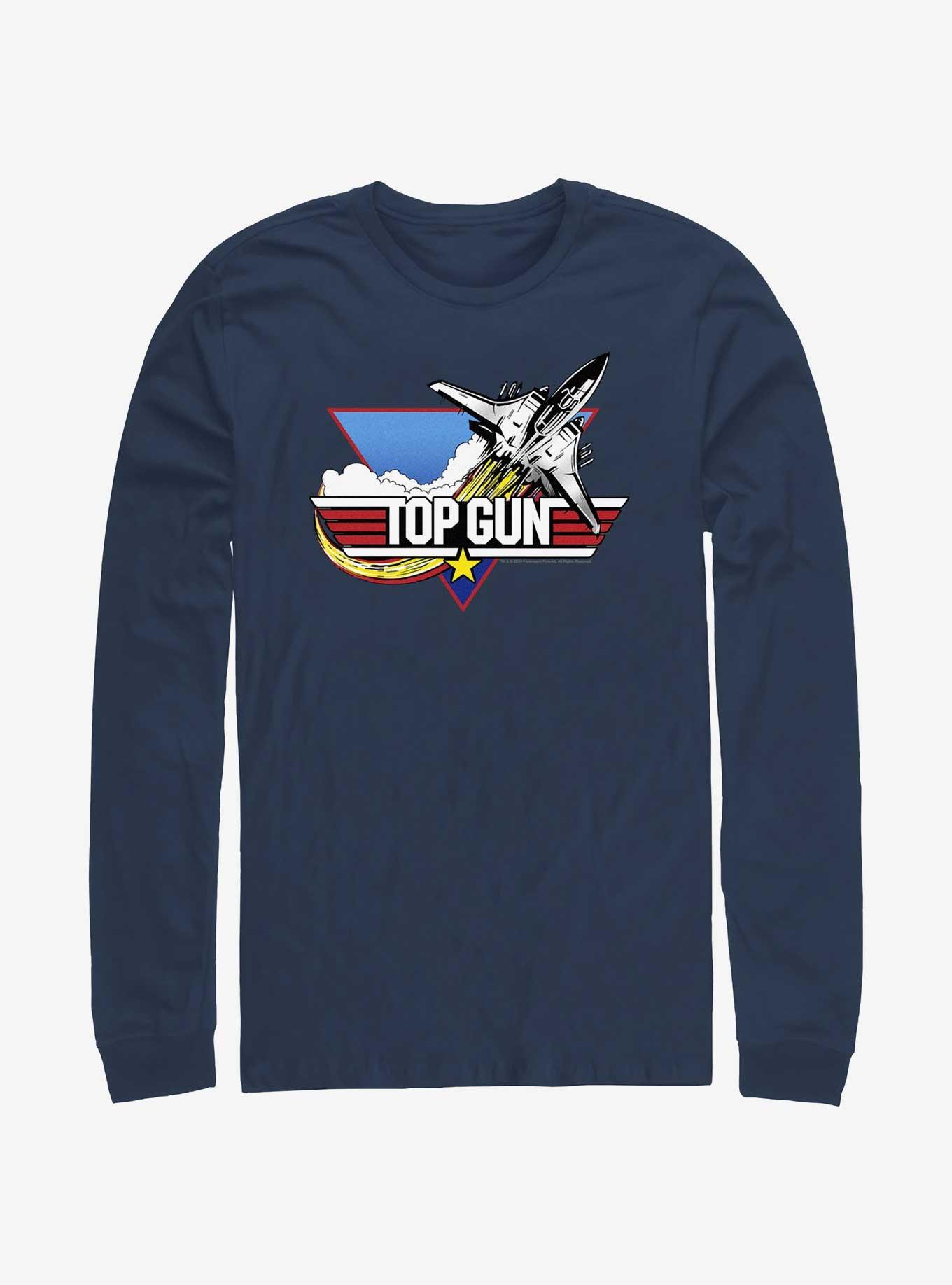 Top Gun Jet Logo Long Sleeve T-Shirt, NAVY, hi-res