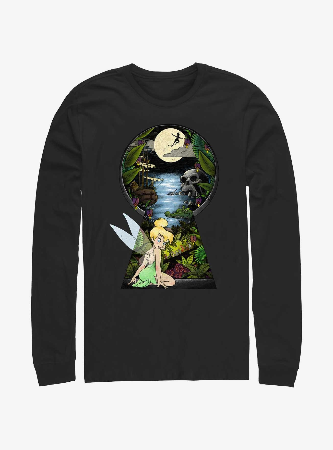 Disney Tinker Bell Keyhole Long Sleeve T-Shirt, BLACK, hi-res