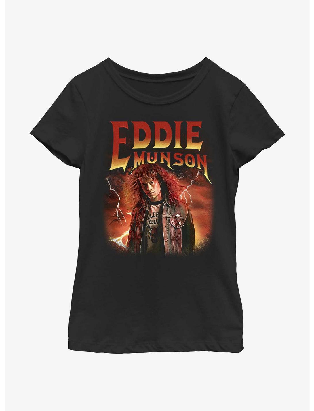 Stranger Things Metal Eddie Munson Youth Girls T-Shirt, BLACK, hi-res