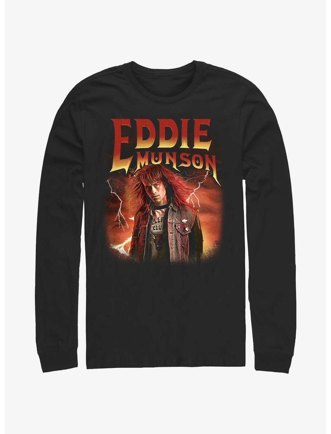 Stranger Things Metal Eddie Munson Long Sleeve T-Shirt, BLACK, hi-res