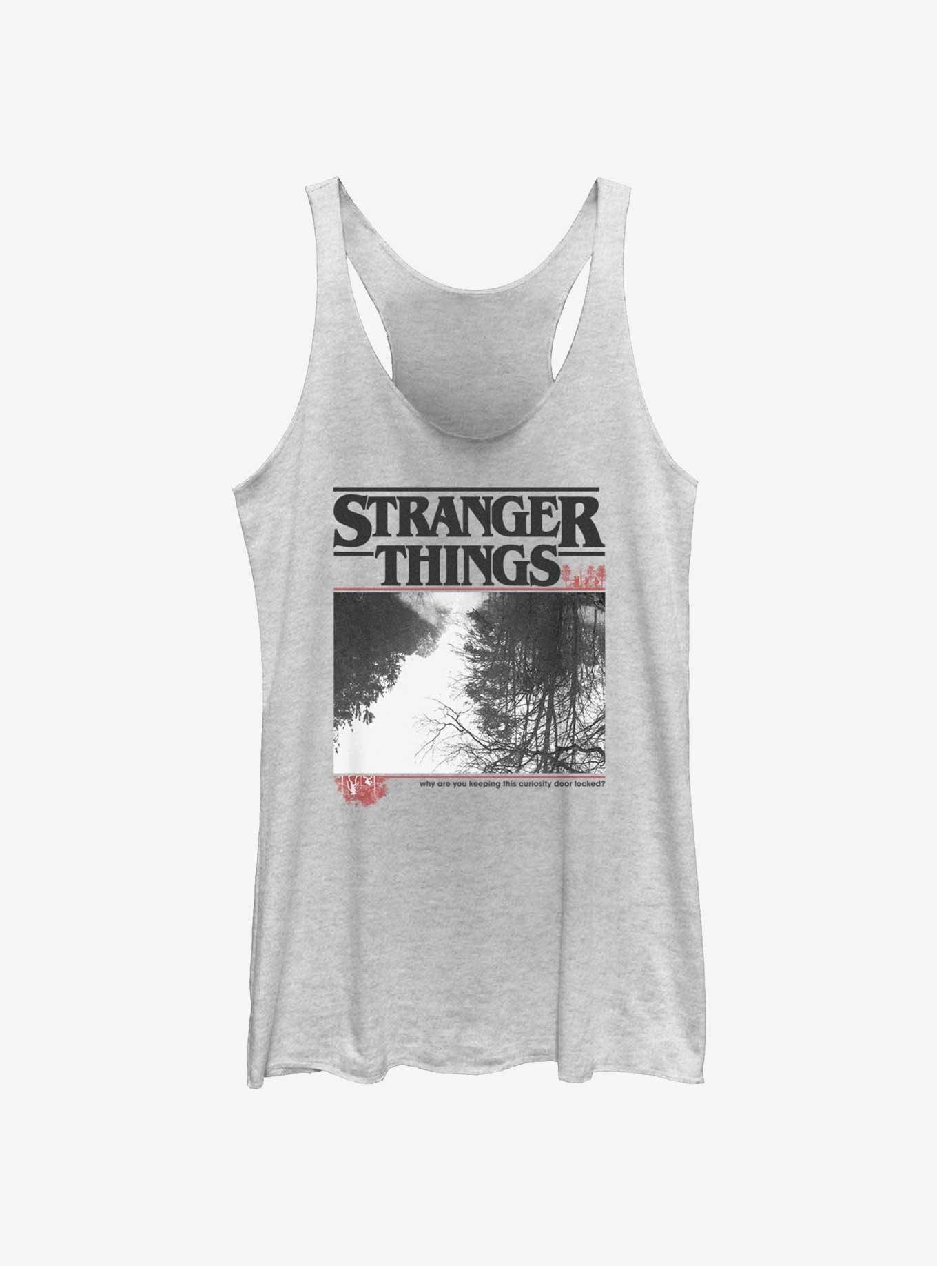 Stranger Things Upside Down Photo Womens Tank Top, WHITE HTR, hi-res
