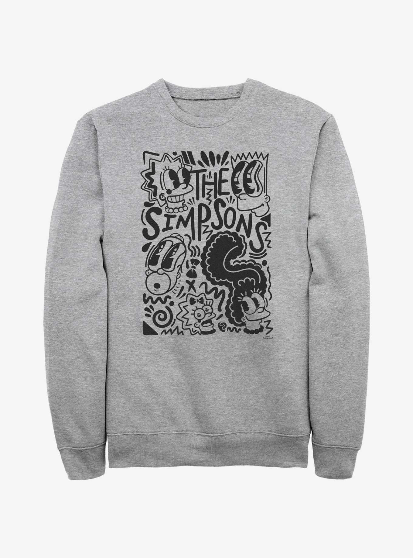 The Simpsons Pop Art Family Sweatshirt, ATH HTR, hi-res