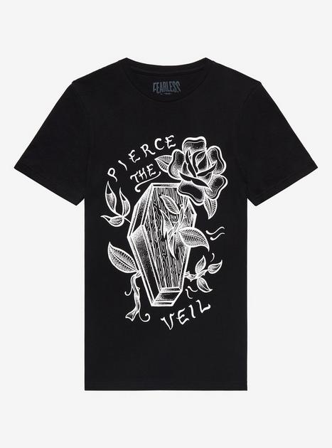 Pierce The Veil Coffin & Roses Boyfriend Fit Girls T-Shirt | Hot Topic