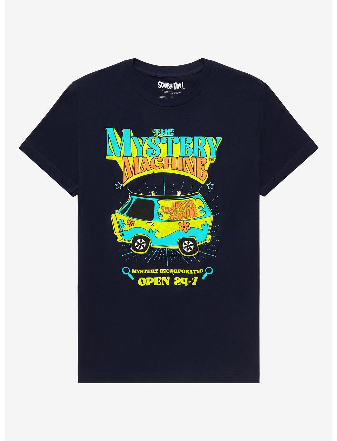 Scooby-Doo The Mystery Machine Mystery Incorporated Open 24/7 T-Shirt - BoxLunch Exclusive, NAVY, hi-res