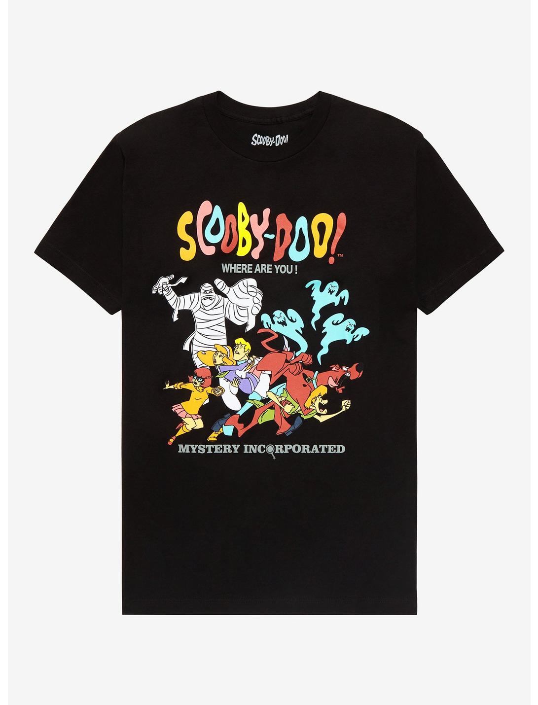 Scooby-Doo Where Are You Group Chase T-Shirt  -BoxLunch Exclusive, BLACK, hi-res