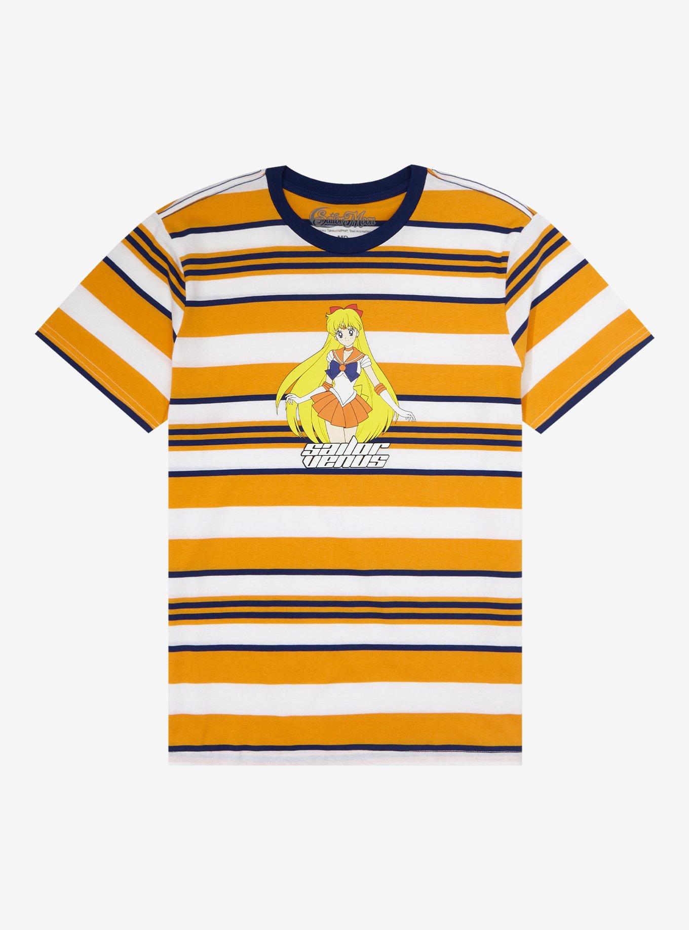 Sailor Moon Sailor Venus Portrait Striped T-Shirt, MULTI, hi-res