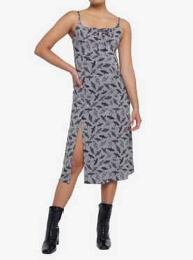 Moths Allover Print Midi Dress, , hi-res