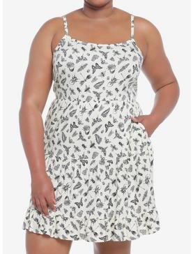 Ivory Insects Strappy Mini Dress Plus Size, , hi-res