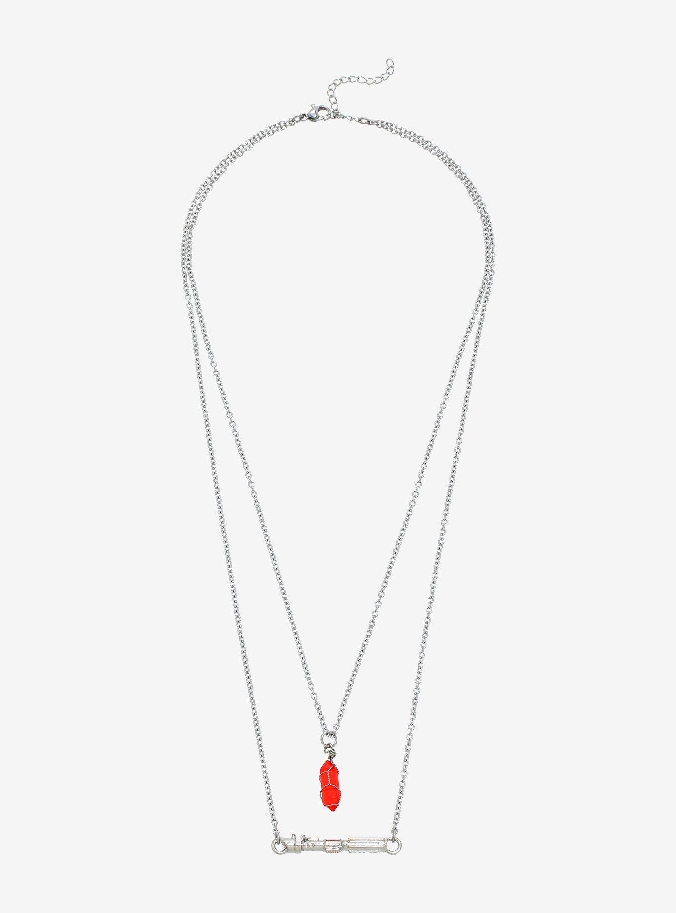 Star Wars Obi-Wan Kenobi Darth Vader Lightsaber Necklace, , hi-res