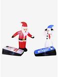 Santa and Snowman Playing Corn Hole 5-foot Inflatable Airblown, , hi-res