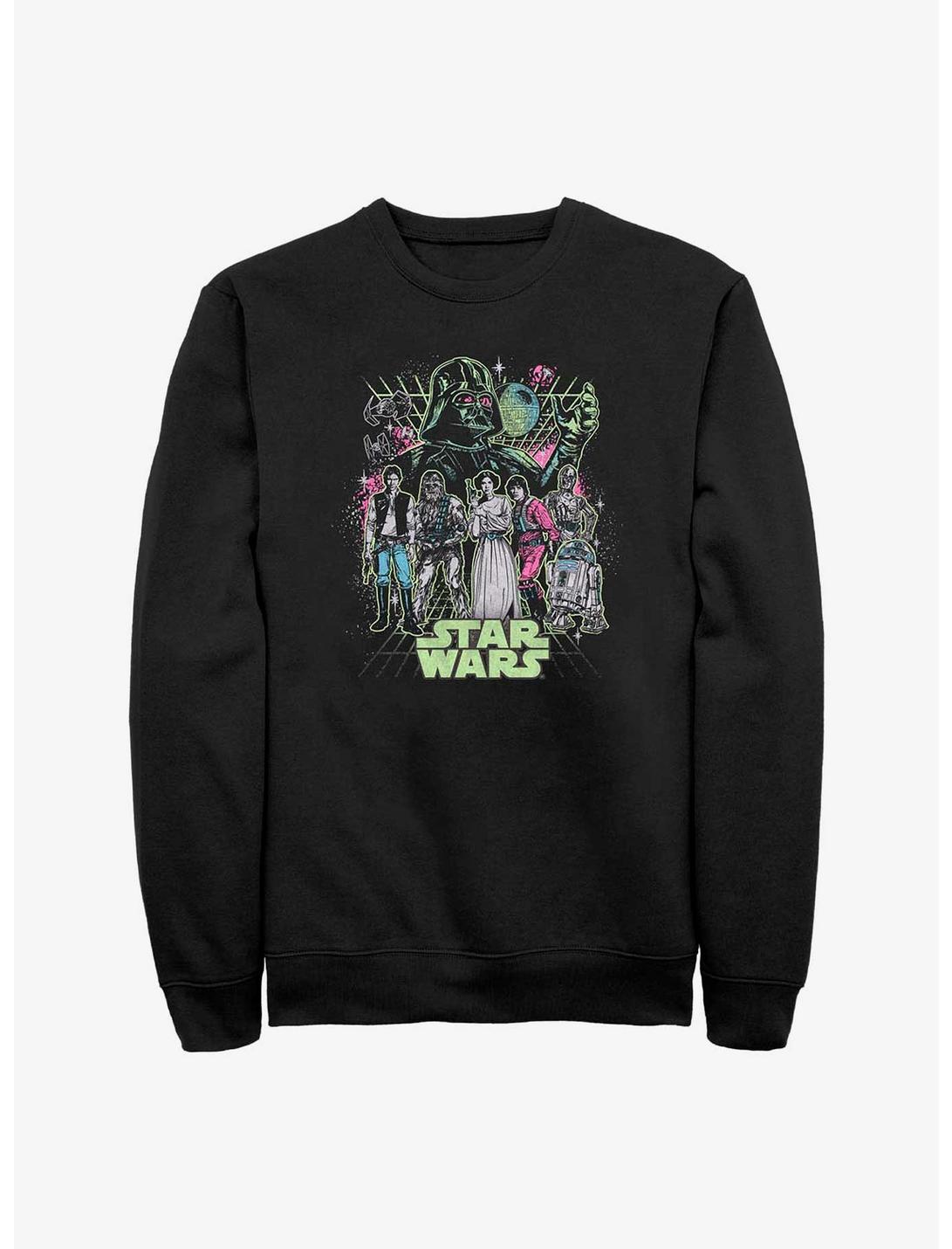 Star Wars Neon Grid Group  Sweatshirt, BLACK, hi-res