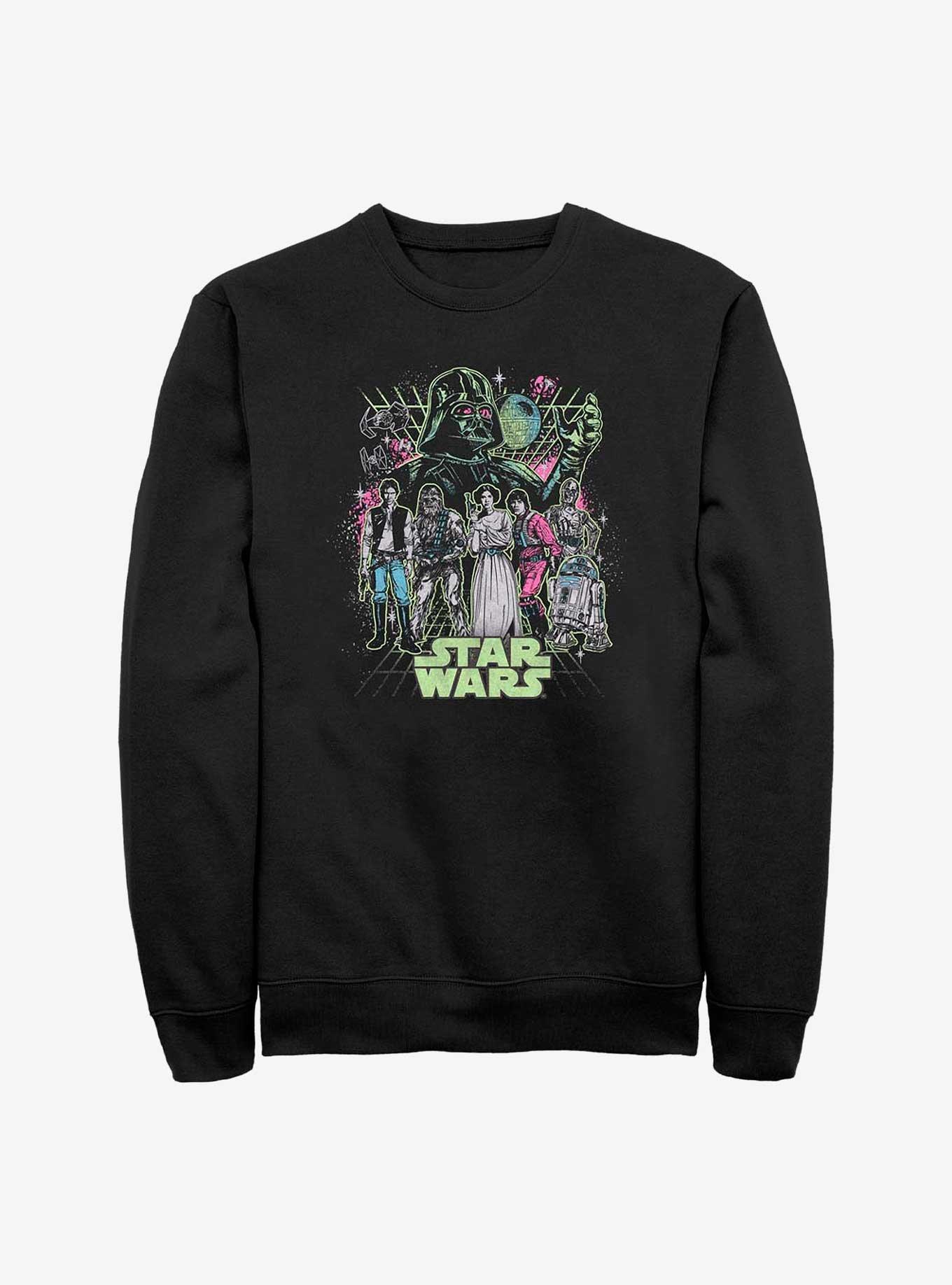 Star Wars Neon Grid Group  Sweatshirt, BLACK, hi-res