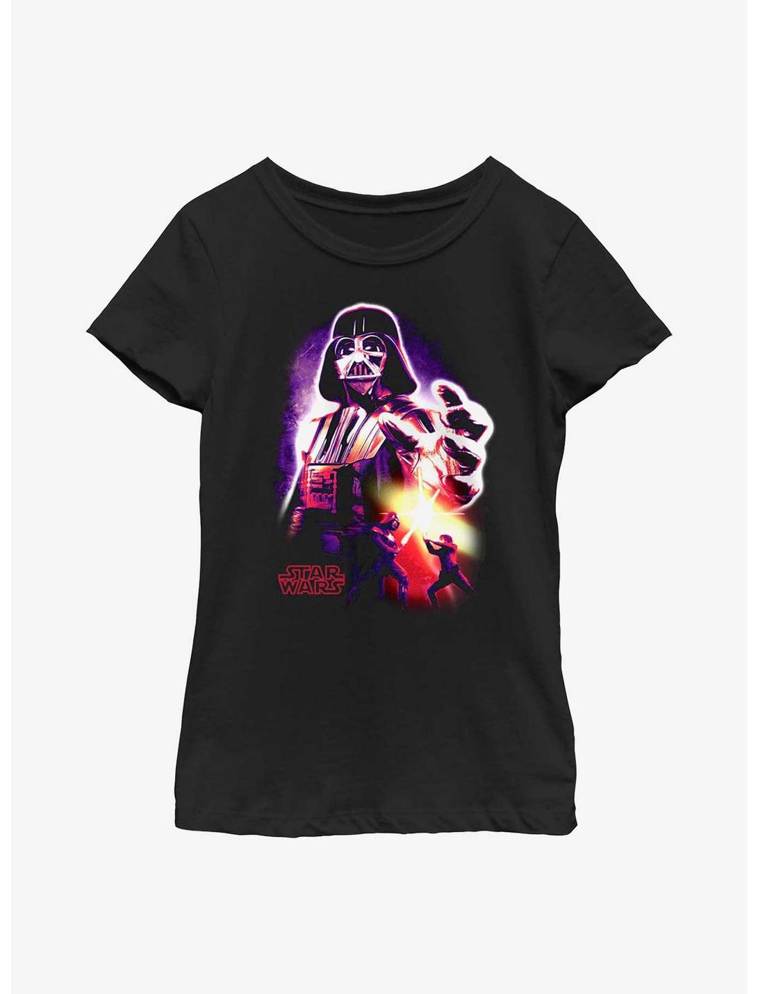 Star Wars Neon Vader Youth Girls T-Shirt, BLACK, hi-res