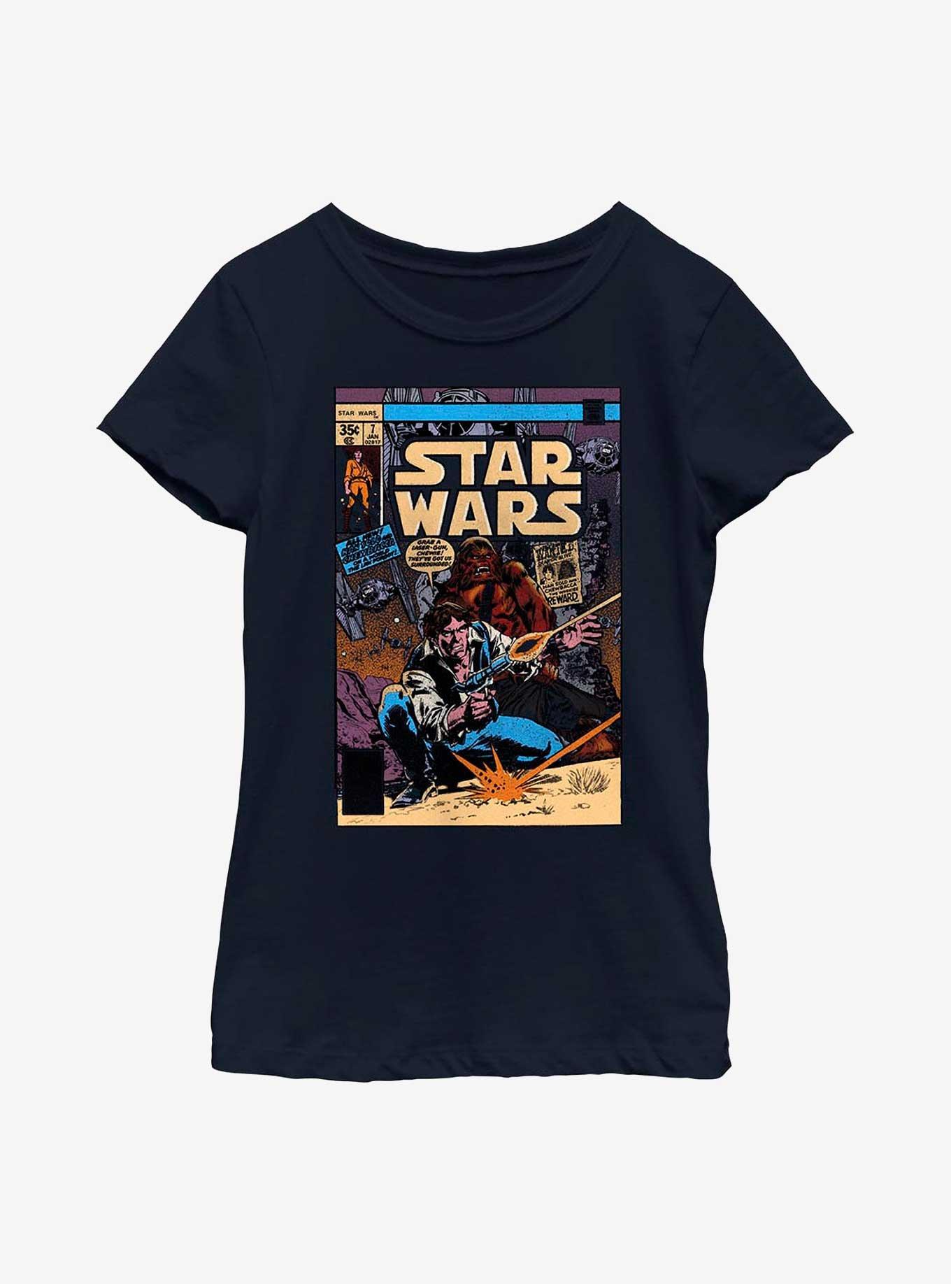 Star Wars Solo Comic Youth Girls T-Shirt, NAVY, hi-res