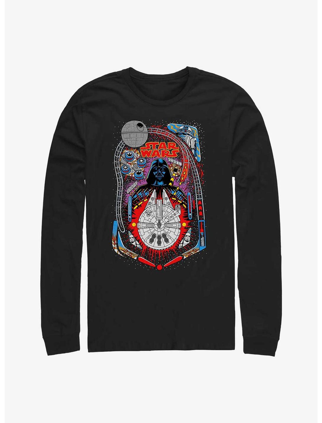 Star Wars Pinball Vader Long Sleeve T-Shirt, BLACK, hi-res