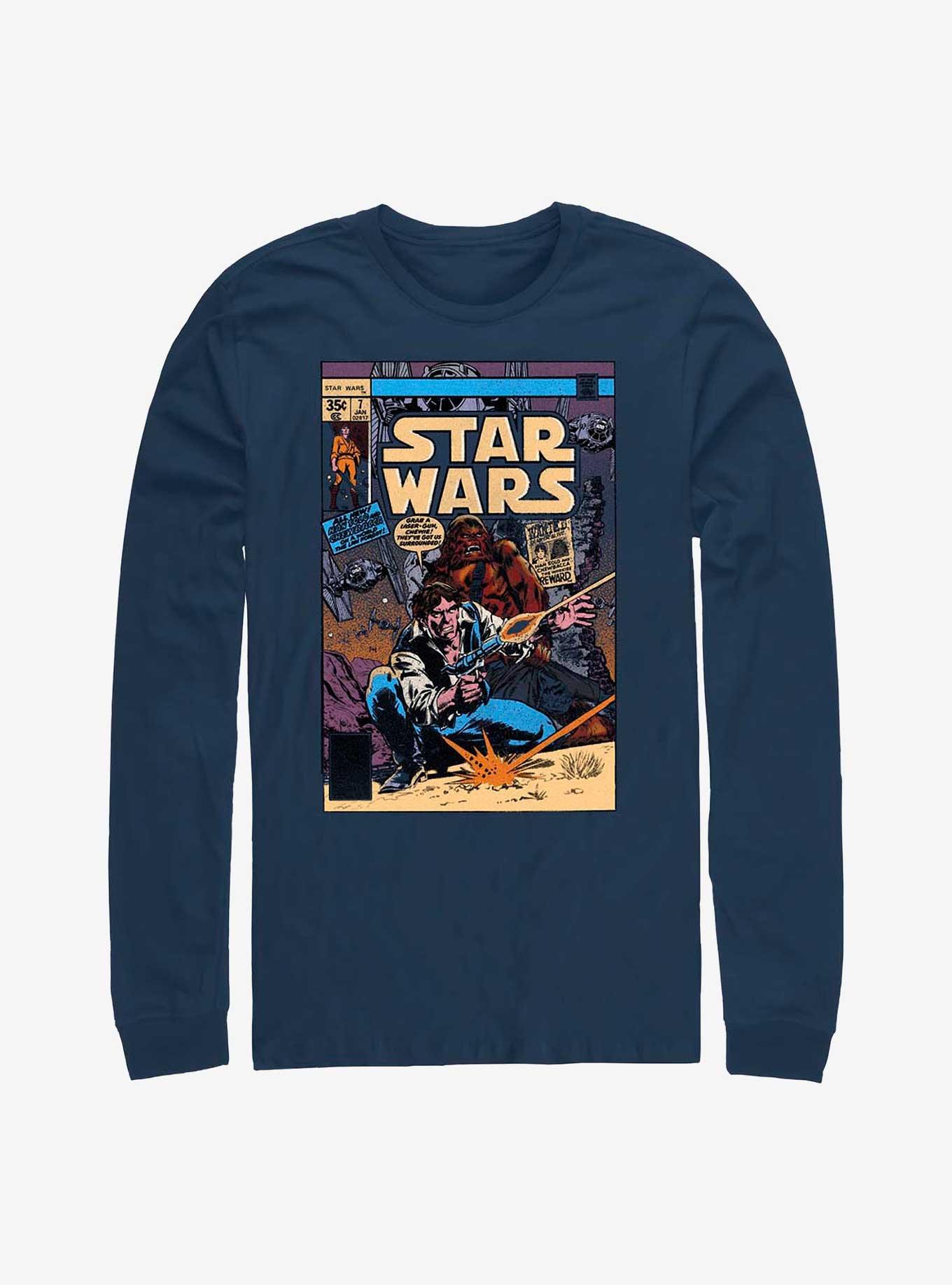Star Wars Solo Comic Long Sleeve T-Shirt, NAVY, hi-res