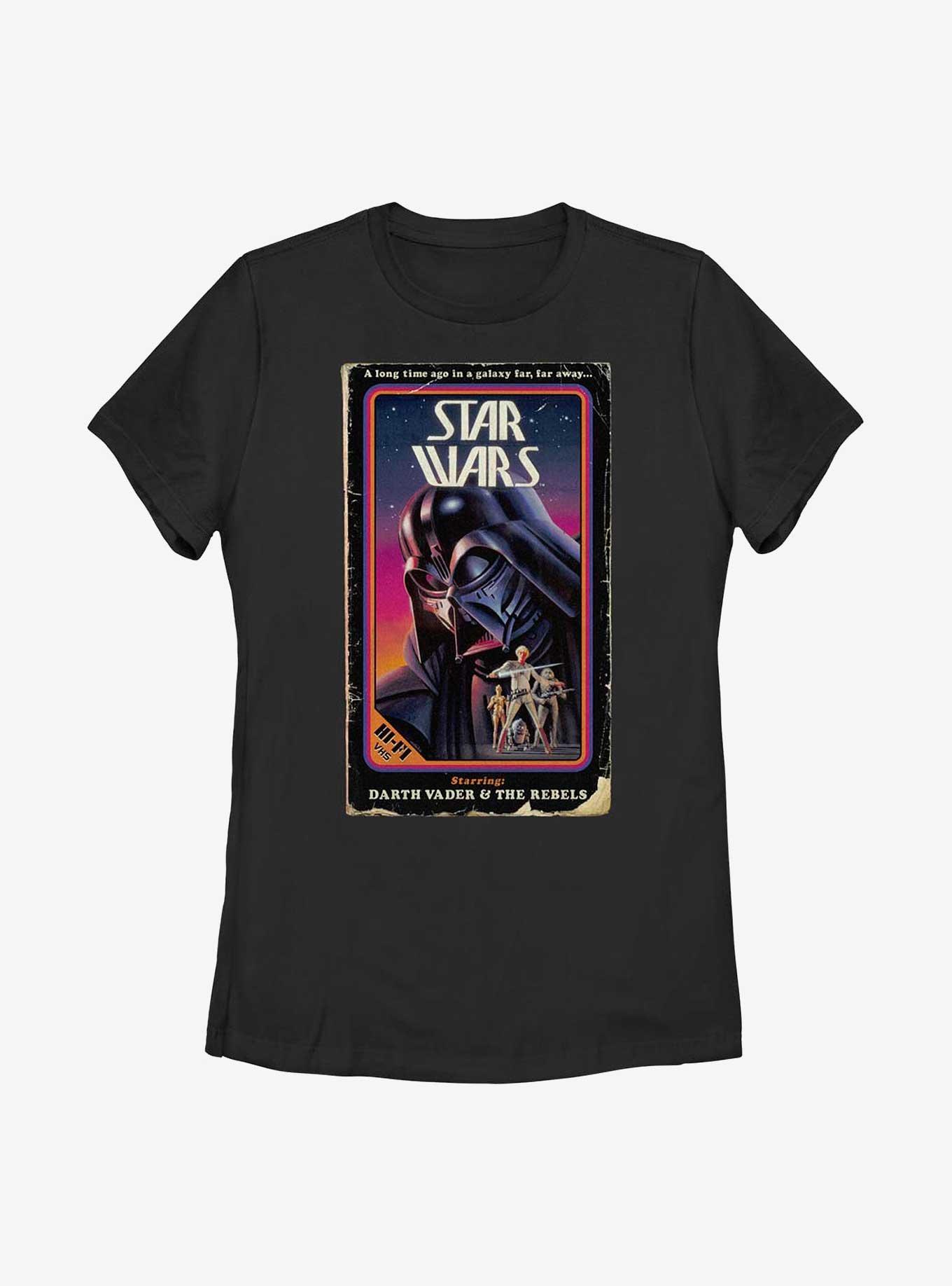 Star Wars Darth Vader & The Rebels VHS Womens T-Shirt, BLACK, hi-res