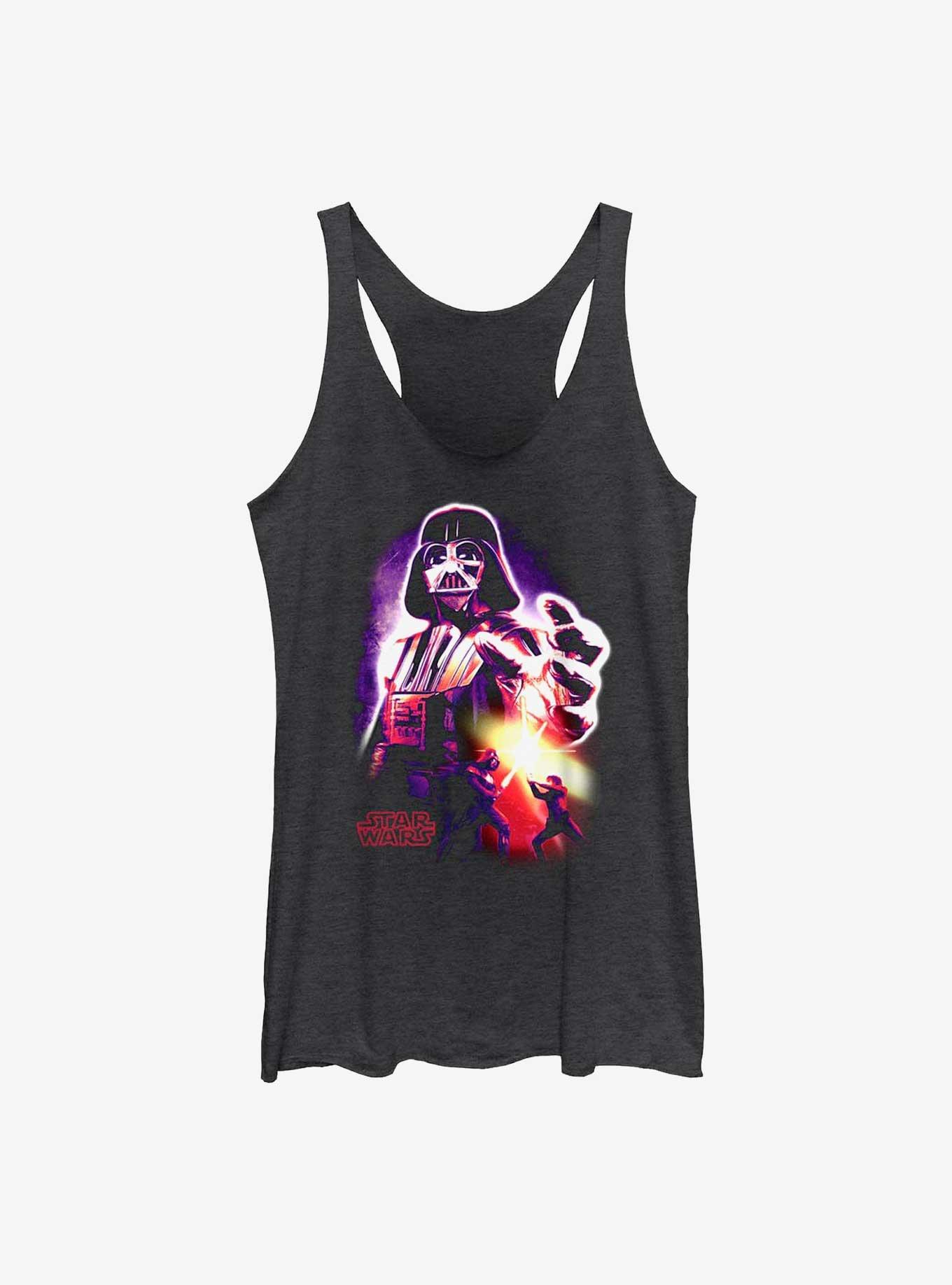 Star Wars Neon Vader Womens Tank Top, BLK HTR, hi-res