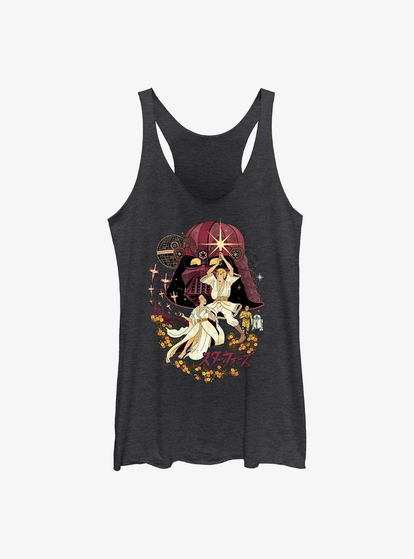 Star Wars Nihonga Japanese Art Syle Womens Tank Top, BLK HTR, hi-res