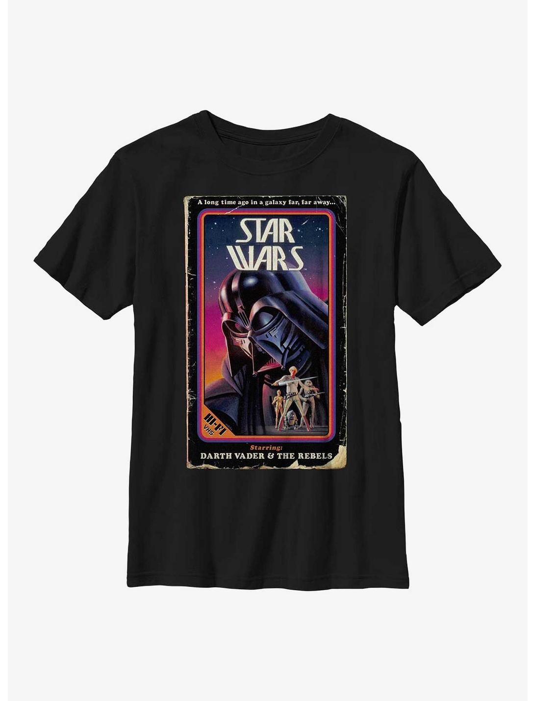 Star Wars Darth Vader & The Rebels VHS Youth T-Shirt, BLACK, hi-res