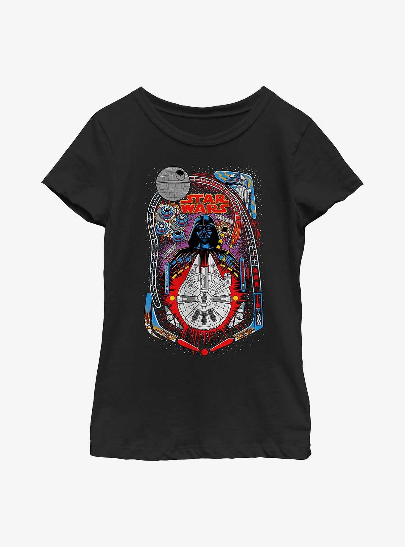 Star Wars Pinball Vader Youth Girls T-Shirt, BLACK, hi-res