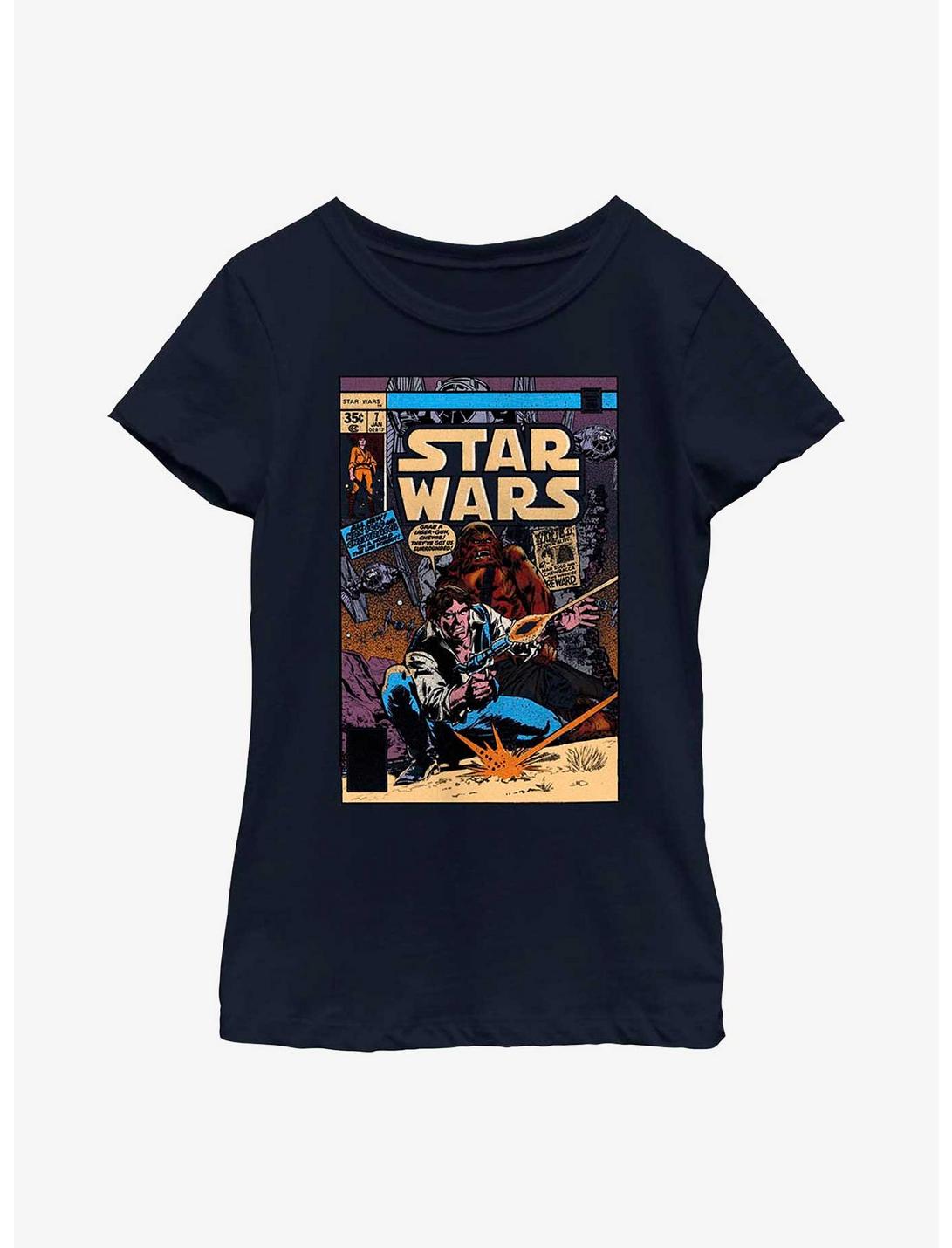 Star Wars Solo Comic Youth Girls T-Shirt, NAVY, hi-res