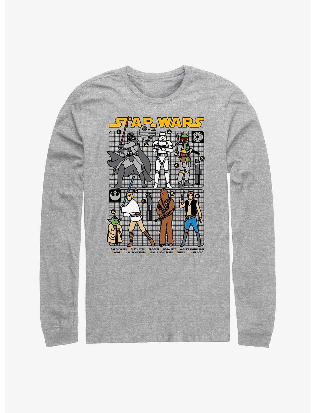 Star Wars Doodle Art Group Long Sleeve T-Shirt, ATH HTR, hi-res