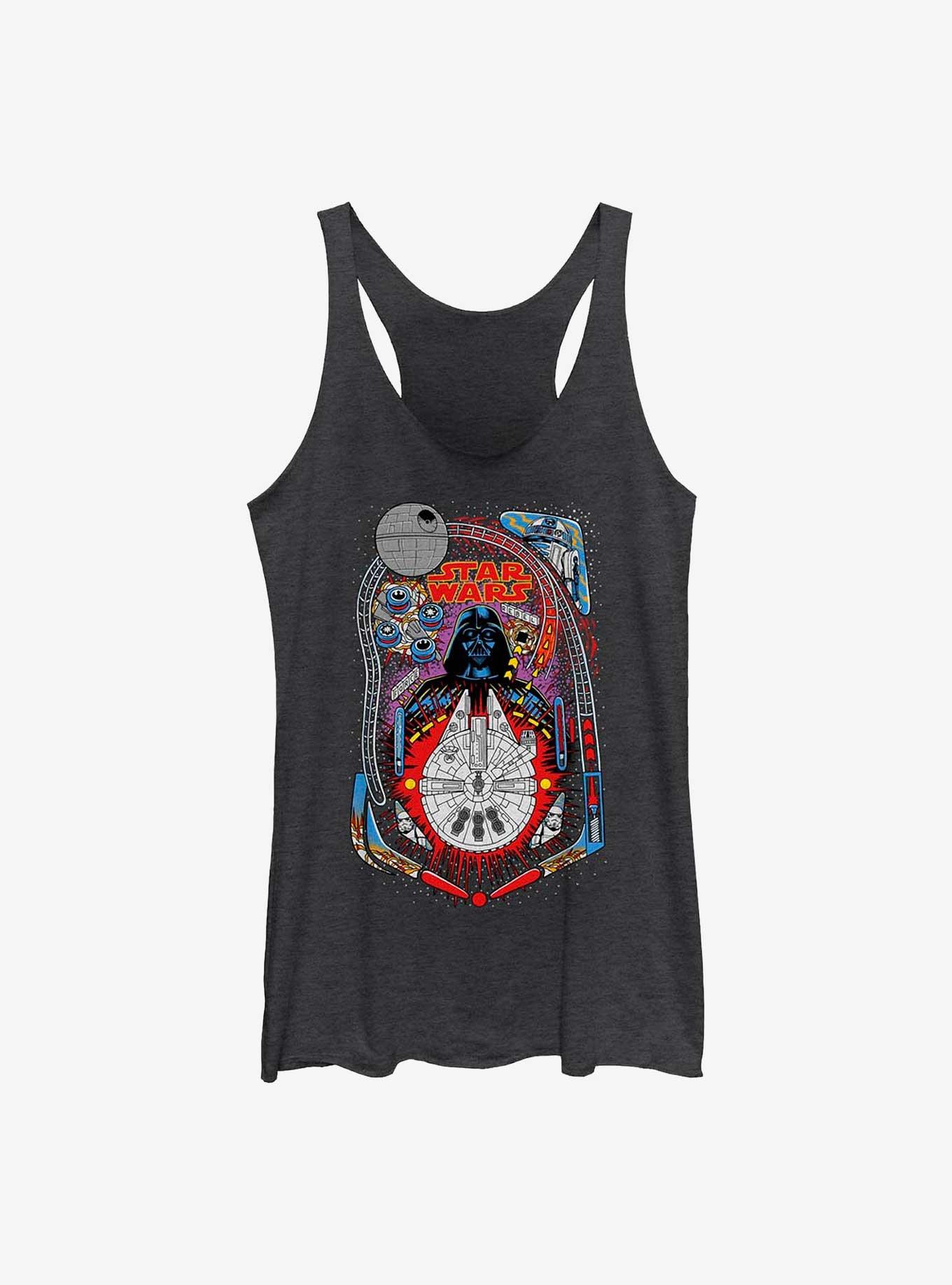 Star Wars Pinball Vader Womens Tank Top, BLK HTR, hi-res