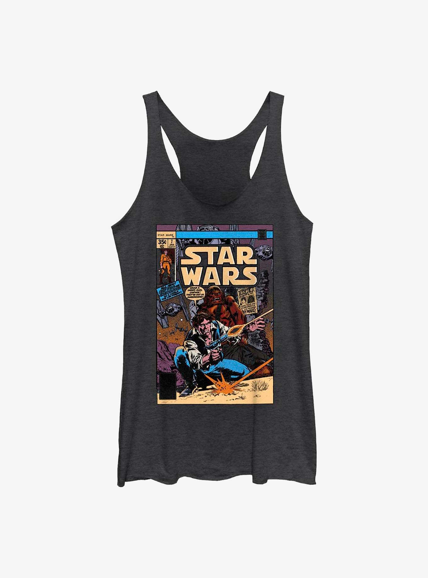 Star Wars Solo Comic Womens Tank Top, BLK HTR, hi-res