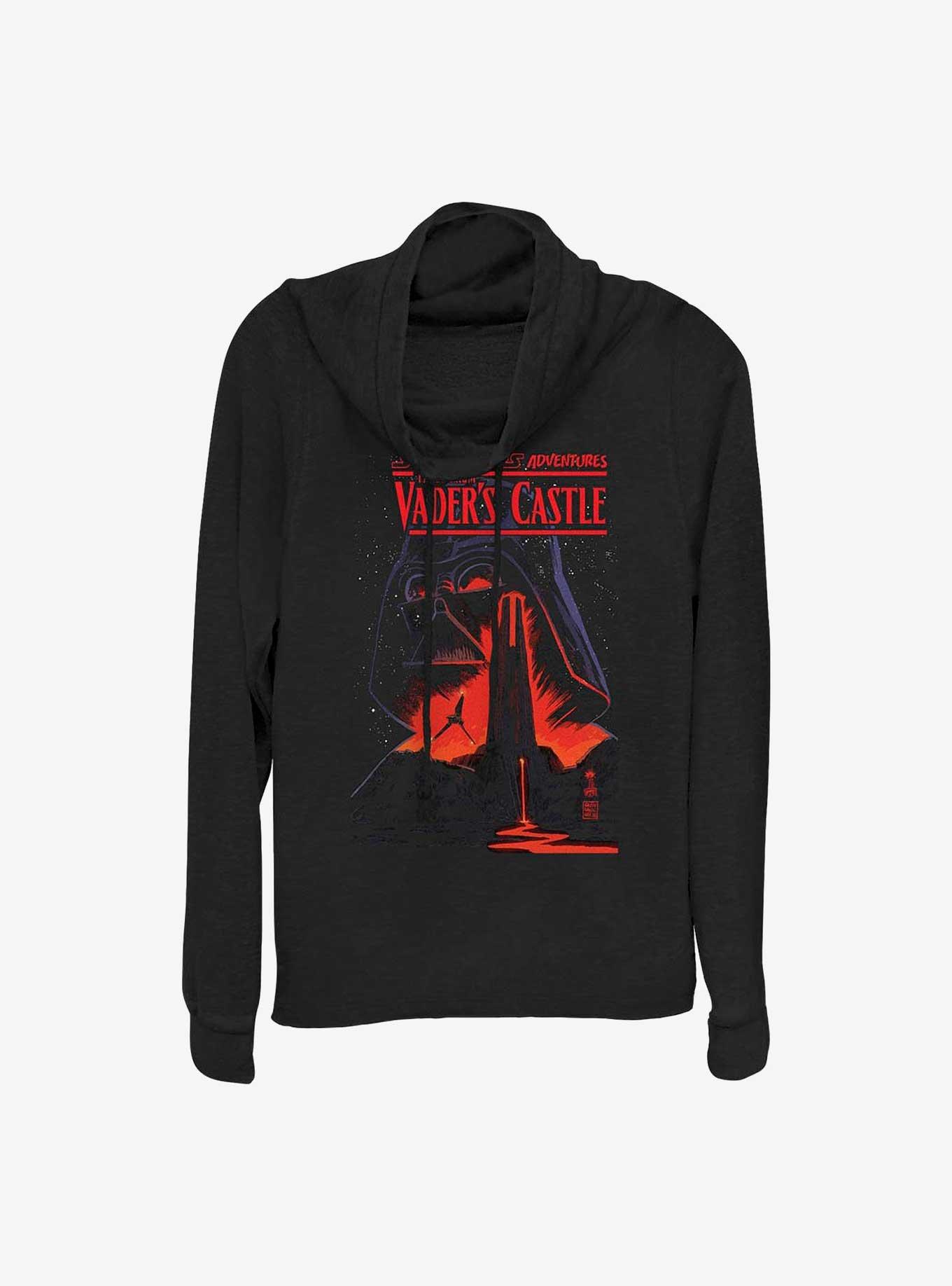 Star Wars Vader's Castle Cowl Neck Long-Sleeve Top, BLACK, hi-res