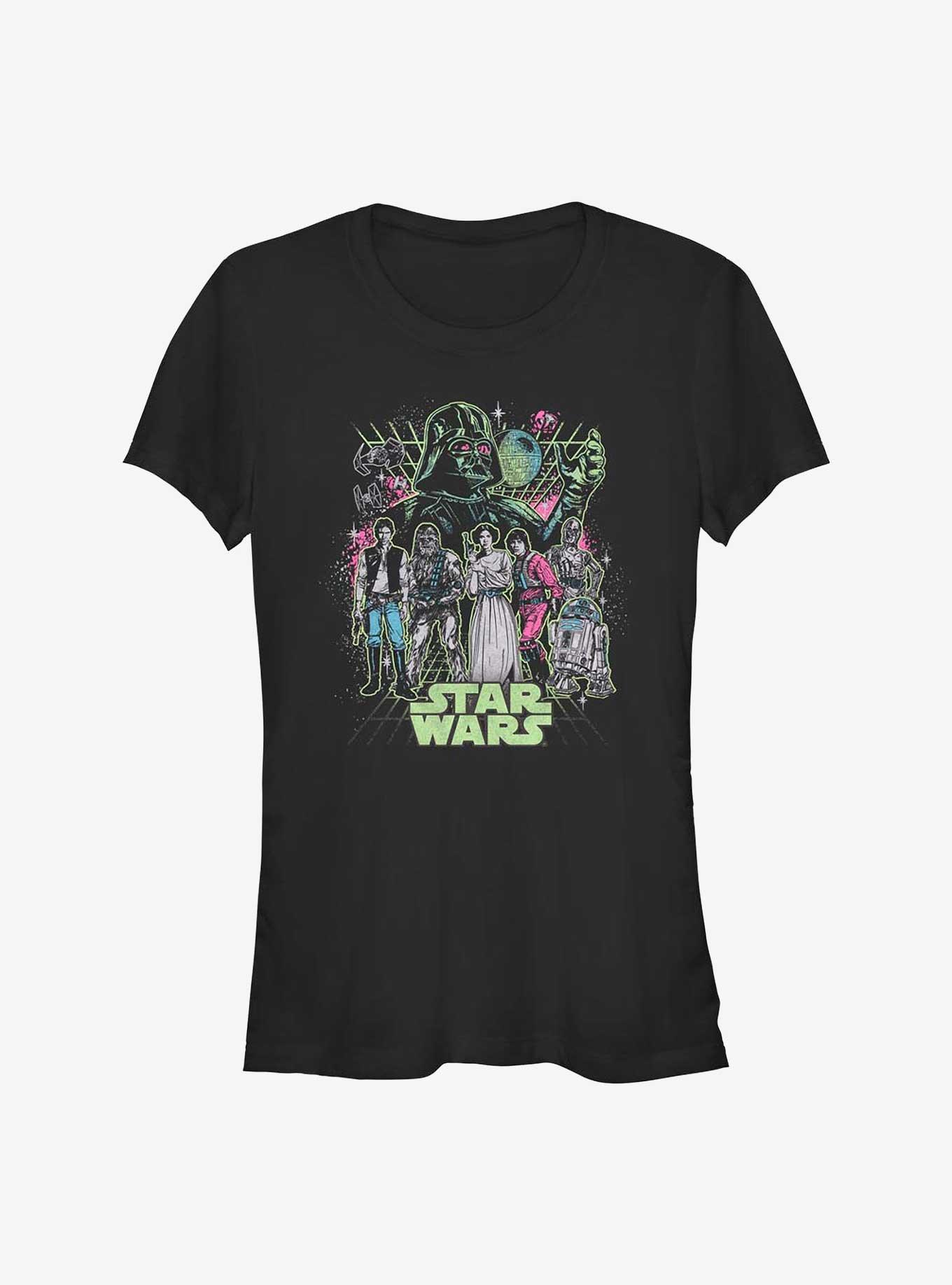 Star Wars Neon Galaxy Girls T-Shirt, BLACK, hi-res