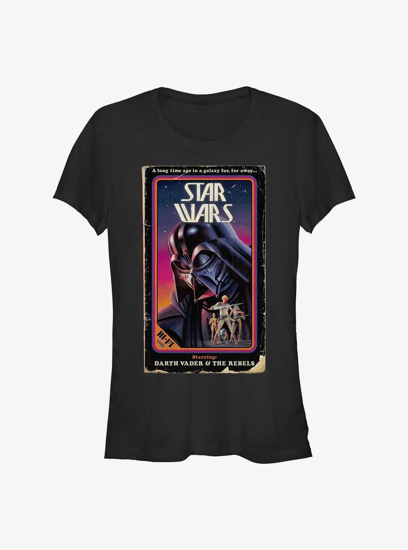 Star Wars VHS Stars Girls T-Shirt, BLACK, hi-res