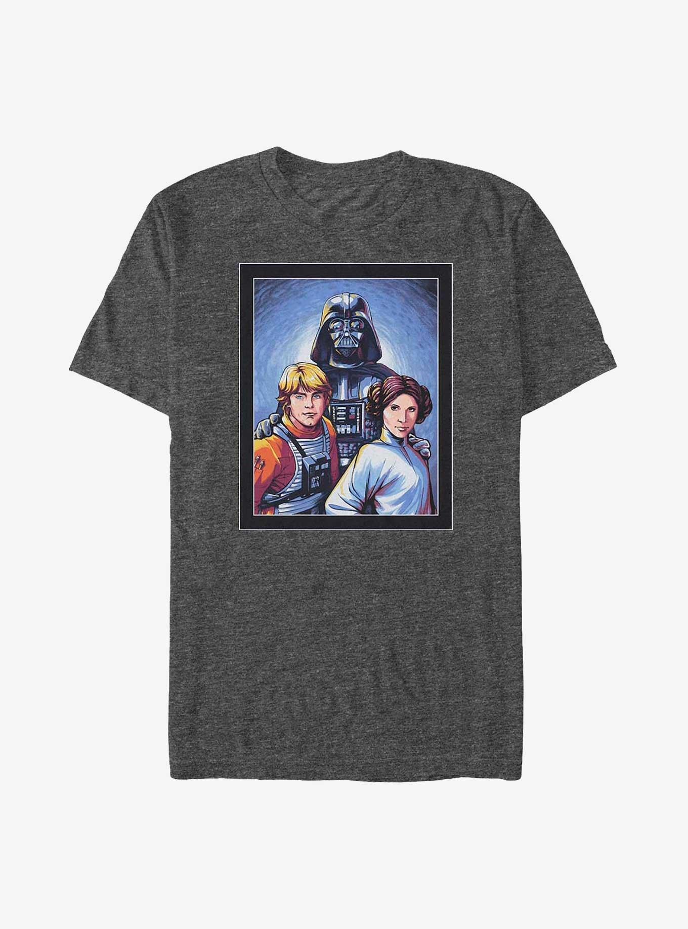 Star Wars Skywalker Family Portrait T-Shirt, CHAR HTR, hi-res