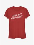 The Boys Never Meet Your Heroes Girls T-Shirt, RED, hi-res