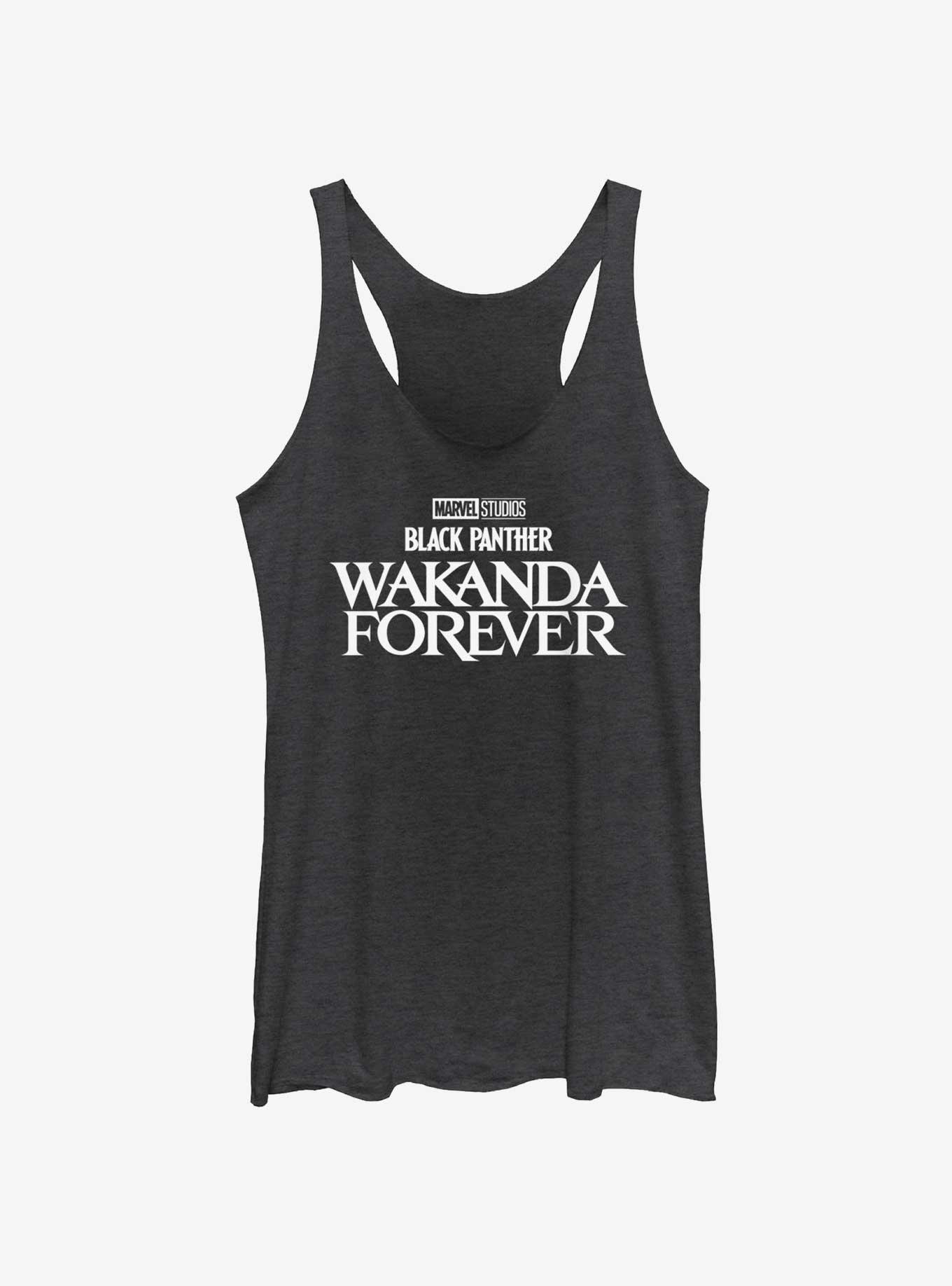 Marvel Black Panther: Wakanda Forever Logo Girls Tank, BLK HTR, hi-res