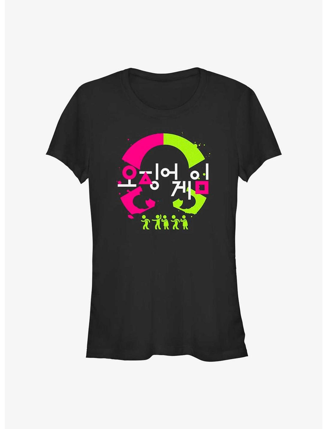 Squid Game Korean Logo Girls T-Shirt, BLACK, hi-res